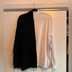 ELOQUII contrast mock neck top